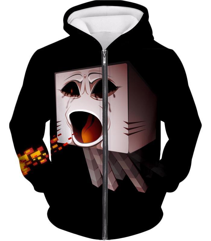 OtakuForm-OP T-Shirt Zip Up Hoodie / US XXS (Asian XS) Minecraft T-Shirt - Flying Fire Monster Ghast T-Shirt