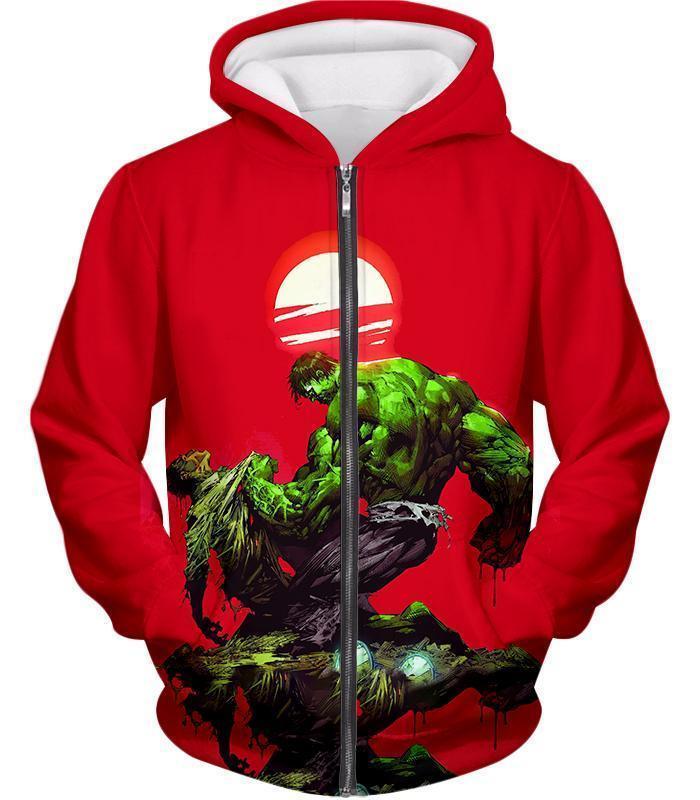 OtakuForm-OP T-Shirt Zip Up Hoodie / XXS Most Powerful Hero Hulk Red T-Shirt