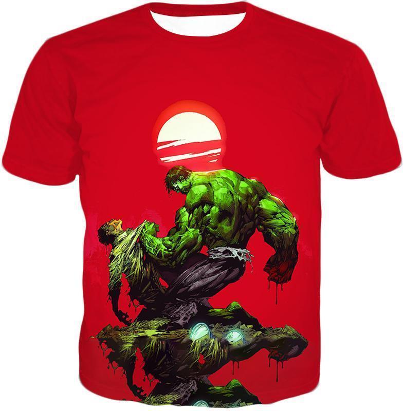 OtakuForm-OP Zip Up Hoodie T-Shirt / XXS Most Powerful Hero Hulk Red Zip Up Hoodie