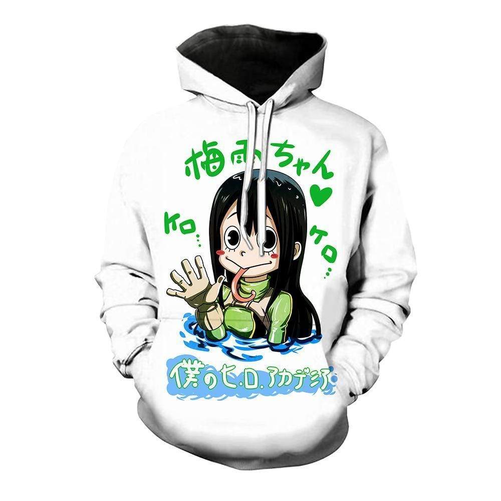 Anime Merchandise Hoodie M My Hero Academia Hoodie - Chibi Tsuyu Pullover Hoodie