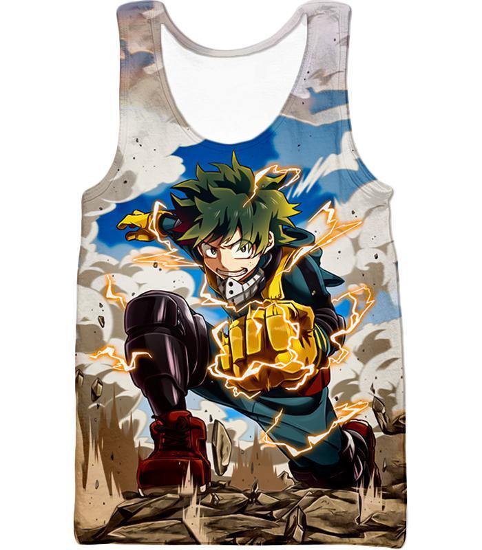 OtakuForm-OP Zip Up Hoodie Tank Top / XXS My Hero Academia Hoodie - My Hero Academia Izuki Midoriya Plus Ultra Awesome One for All Action Promo Zip Up Hoodie