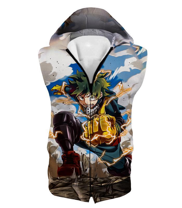 OtakuForm-OP Zip Up Hoodie Hooded Tank Top / XXS My Hero Academia Hoodie - My Hero Academia Izuki Midoriya Plus Ultra Awesome One for All Action Promo Zip Up Hoodie