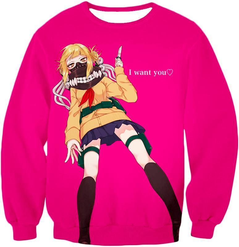 OtakuForm-OP Hoodie Sweatshirt / XXS My Hero Academia Hoodie - My Hero Academia Villain Himiko Toga Ultimate Anime  Pink Hoodie