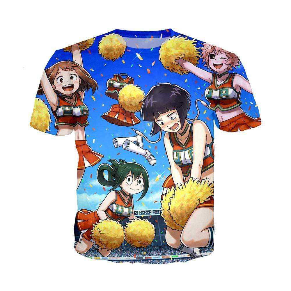 Anime Merchandise T-Shirt M My Hero Academia Shirt - Girls Cheering T-Shirt