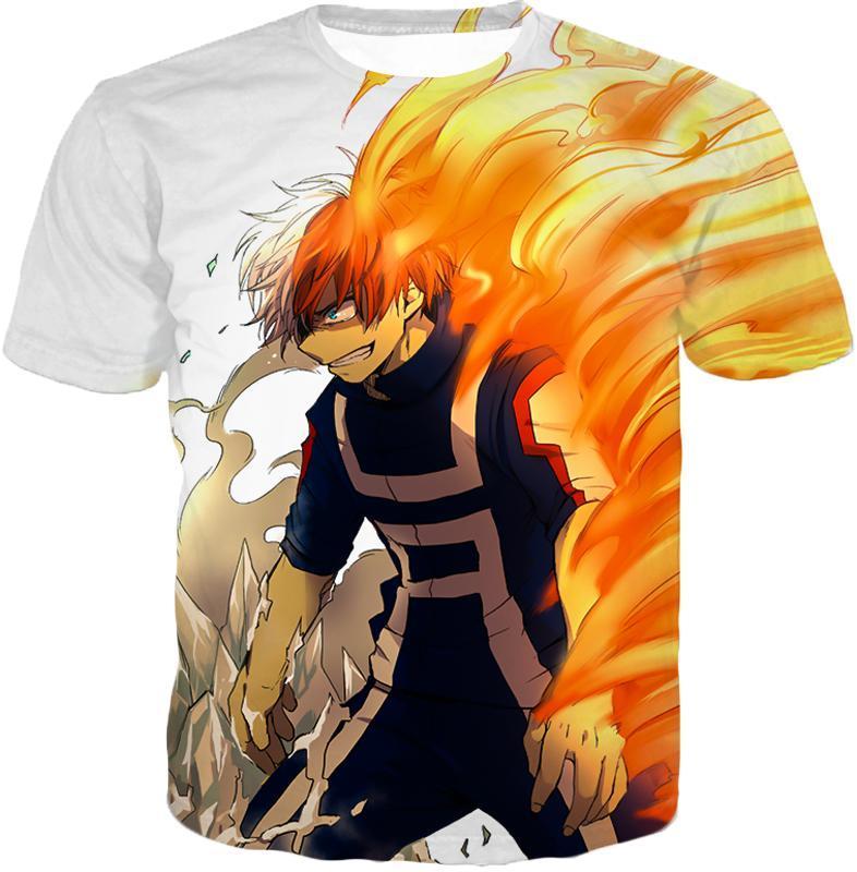 OtakuForm-OP T-Shirt T-Shirt / XXS My Hero Academia Shirt - My Hero Academia Amazing Hero Shoto Todoroki Half Hot Half Cold Cool Action T-Shirt