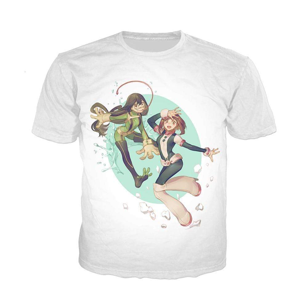 Anime Merchandise T-Shirt M My Hero Academia Shirt - Tsuyu & Ochako T-Shirt