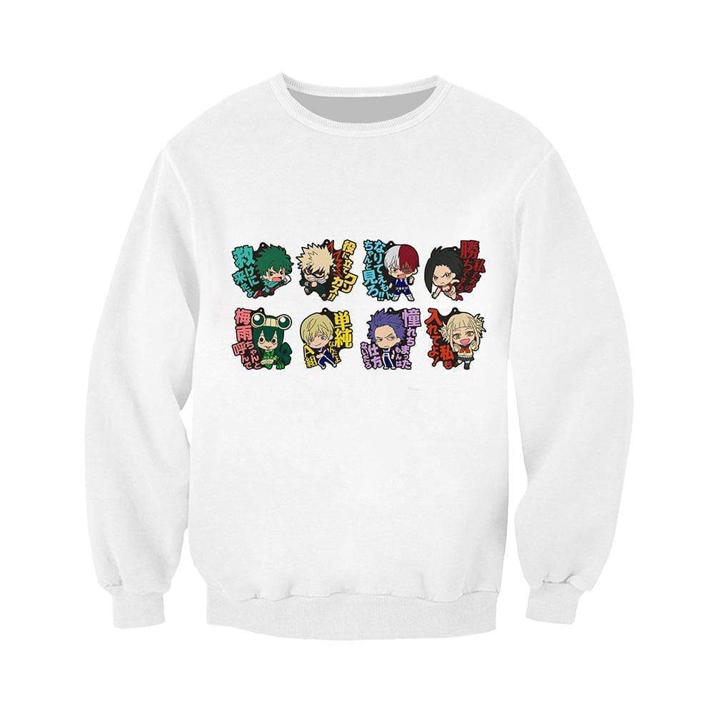 Anime Merchandise Sweatshirt M My Hero Academia Sweatshirt - Chibi Style Sweatshirt
