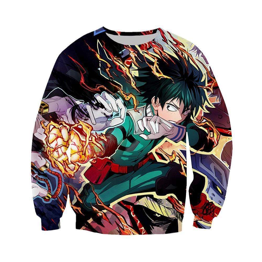 Anime Merchandise Sweatshirt M My Hero Academia Sweatshirt - Izuku Defending Sweatshirt