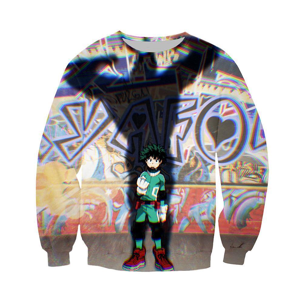 Anime Merchandise Sweatshirt M My Hero Academia Sweatshirt - Izuku in All Might's Shadow Sweatshirt