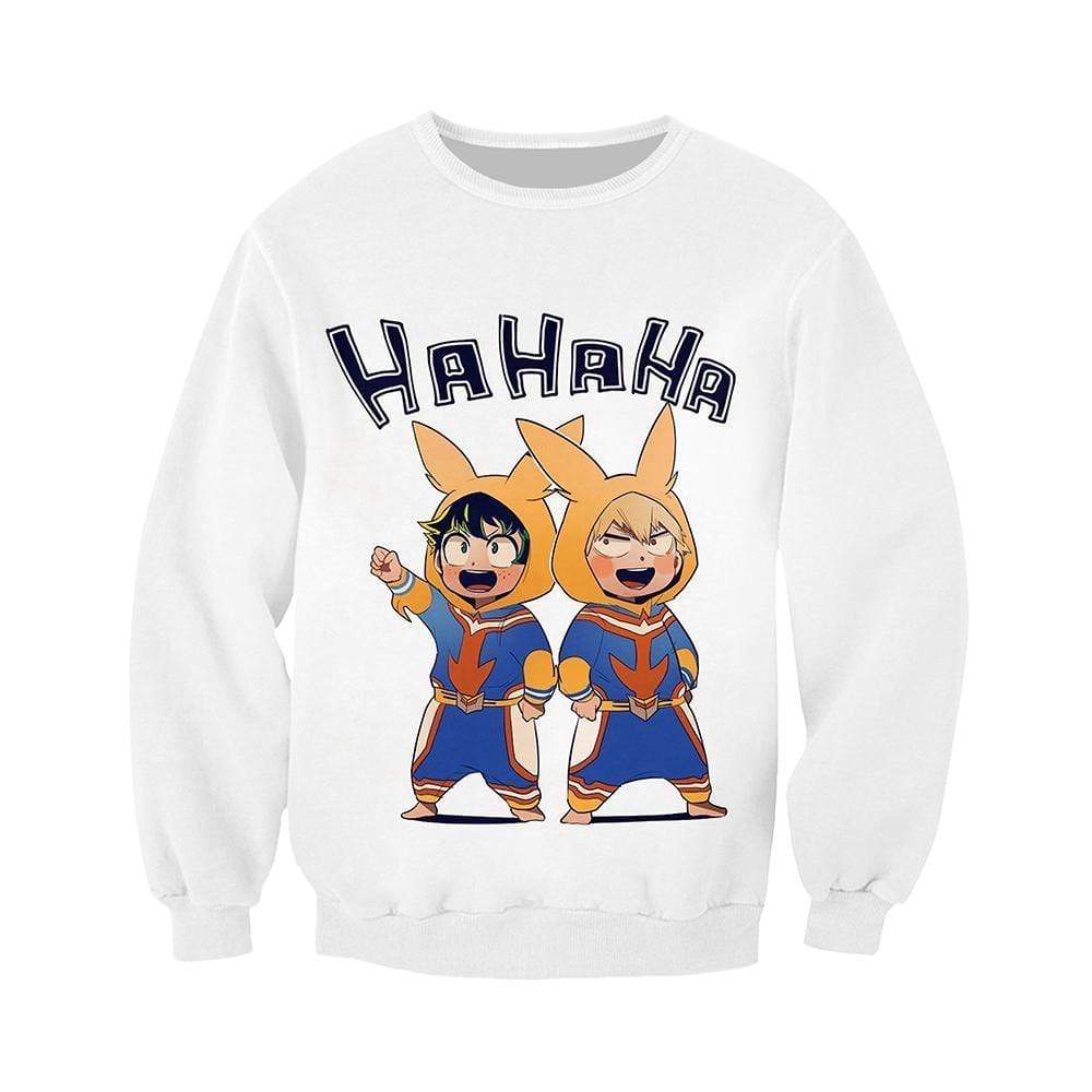 Anime Merchandise Sweatshirt M My Hero Academia Sweatshirt - Izuku & Katsuki in Mascot Uniforms Sweatshirt