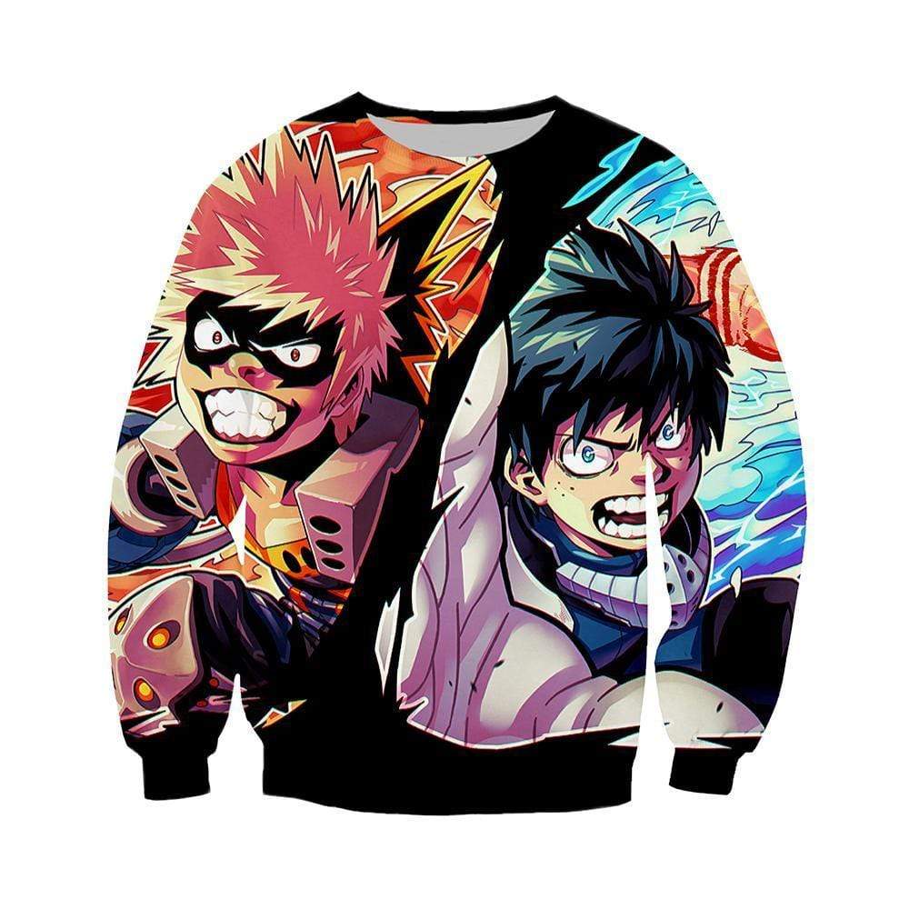 Anime Merchandise Sweatshirt M My Hero Academia Sweatshirt - Katsuki and Izuku Sweatshirt