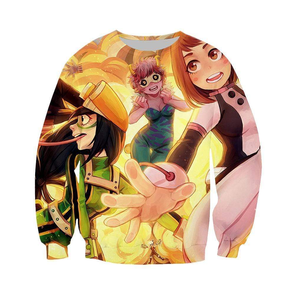 Anime Merchandise Sweatshirt M My Hero Academia Sweatshirt - Mina, Ochako, Tsuyu and Momo Sweatshirt