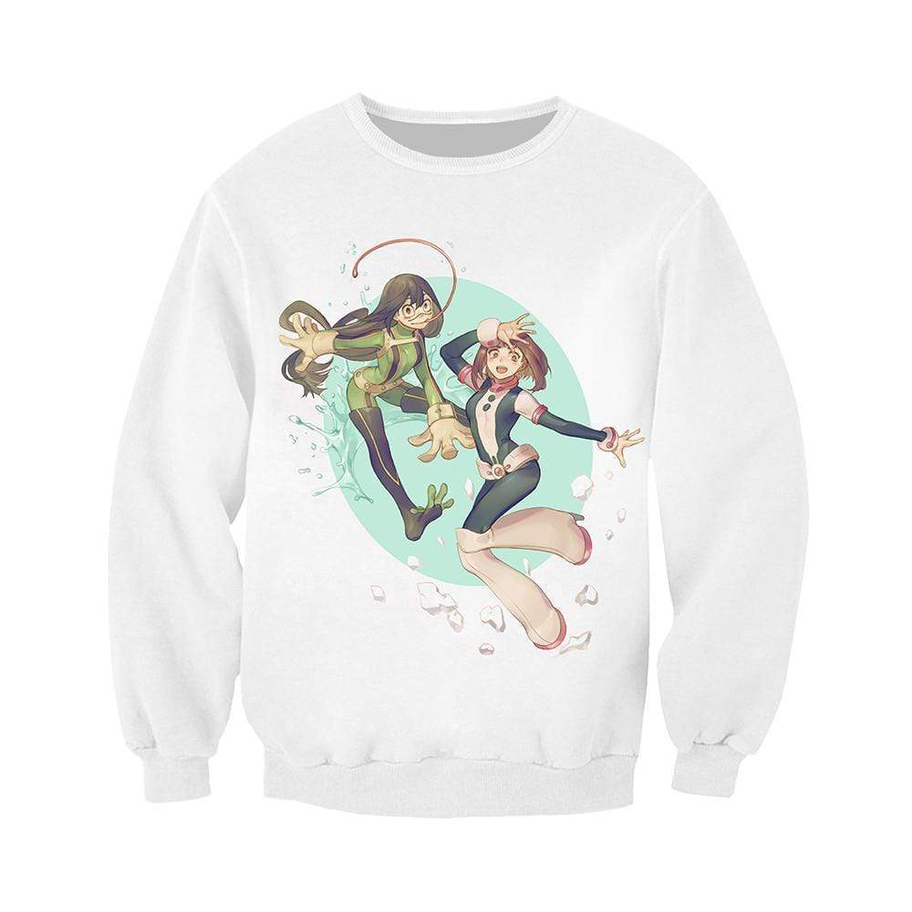 Anime Merchandise Sweatshirt Asia size M My Hero Academia Sweatshirt - Tsuyu & Ochako Sweatshirt