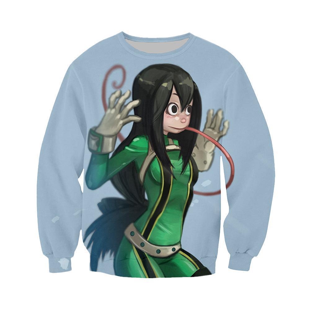 Anime Merchandise Sweatshirt M My Hero Academia Sweatshirt - Tsuyu Sweatshirt