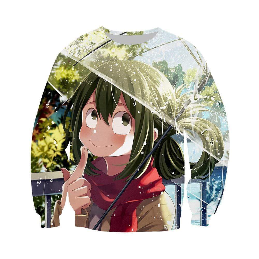 Anime Merchandise Sweatshirt M My Hero Academia Sweatshirt - Tsuyu with Umbrella Sweatshirt