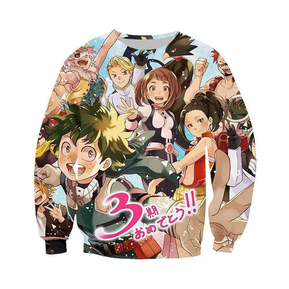 Anime Merchandise Sweatshirt M My Hero Academia Sweatshirt - U.A. High School Students Sweatshirt