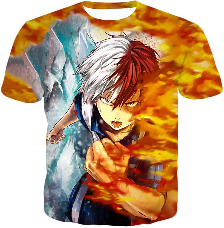 OtakuForm-OP T-Shirt T-Shirt / XXS My Hero Academia T-Shirt - My Hero Academia Favourite Anime Hero Shoto Todoroki Awesome Half Cold Half Hot  T-Shirt