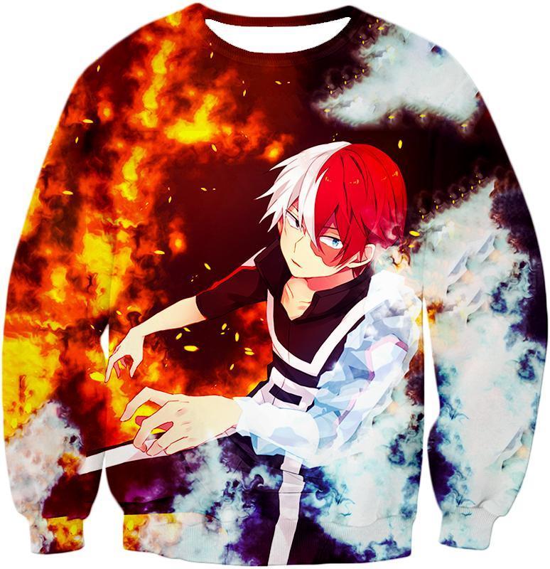 OtakuForm-OP T-Shirt Sweatshirt / XXS My Hero Academia T-Shirt - My Hero Academia Super Cool Anime Hero Shoto Todoroki Quirk Half Cold Half Hot Action T-Shirt