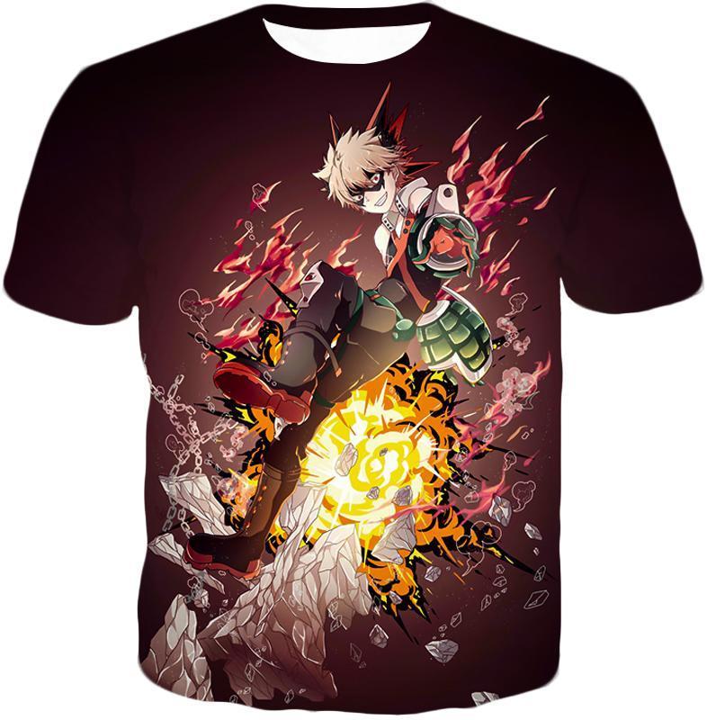 OtakuForm-OP T-Shirt T-Shirt / XXS My Hero Academia T-Shirt - My Hero Academia Super Exploding Anime Hero Bakugo Katsuki Ultimate Action Red T-Shirt