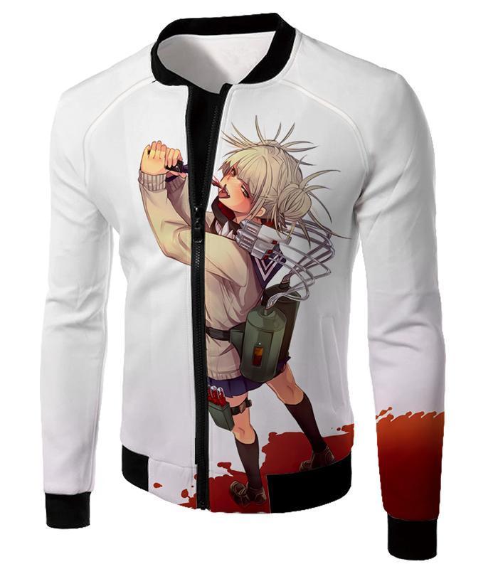 OtakuForm-OP T-Shirt Jacket / XXS My Hero Academia T-Shirt - My Hero Academia Thristy for Blood Transforming Villain Toga Himiko Action White T-Shirt