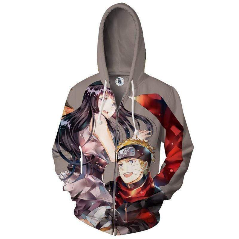 OtakuForm-Naruto Zip Up Hoodie XXS Naruto And Hinata Together Hoodie - Naruto Full Print Zip Up Hoodie