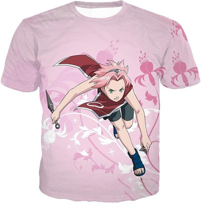 OtakuForm-OP Hoodie T-Shirt / XXS Naruto Cute Pink Haired Ninja Haruno Sakura Action Pink Hoodie