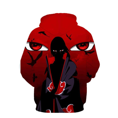Anime Merchandise M / Red Naruto Hoodie - Sasuke Uchiha in Shadow Pullover Hoodie