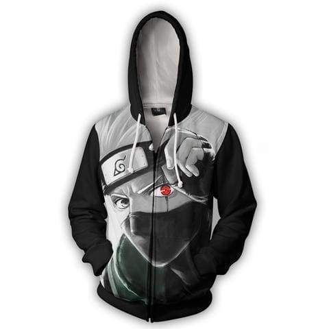 OtakuForm-OP Cosplay Jacket Naruto Hoodies - Hatake Kakashi Sharingan Zip Up Hoodie Jacket