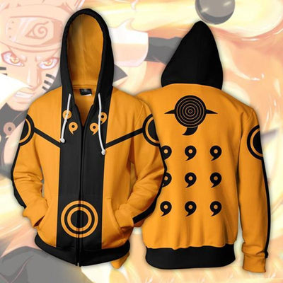 OtakuForm-OM Hoodies S / Yellow Naruto Hoodies - Uzumaki Rikudou Sennin Mode Zip Up Hoodie