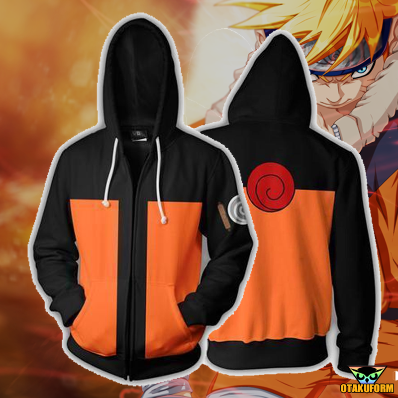 OtakuForm-OP Cosplay Jacket Zip Up Hoodie / XS Naruto Hoodies - Young Naruto Uzumaki Zip Up Hoodie Jacket