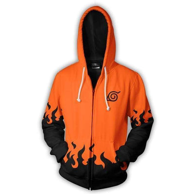 OtakuForm-OP Cosplay Jacket Zip Up Hoodie / XS Naruto Namikaze Minato Yondaime Hokage Orange Zip Up Hoodie Jacket