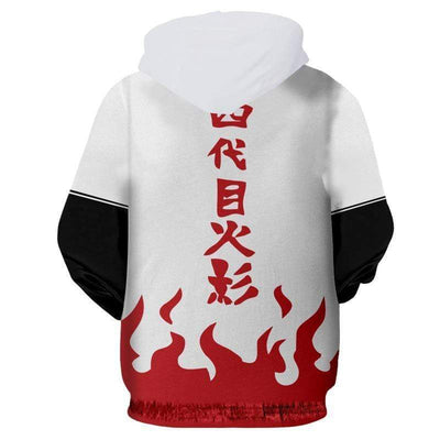 OtakuForm-OP Cosplay Jacket Naruto Namikaze Minato Yondaime Hokage White Zip Up Hoodie Jacket