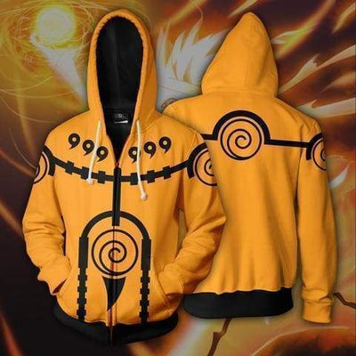 OtakuForm-OP Cosplay Jacket Zip Up Hoodie / XS Naruto Nine Tails Charka Mode Zip Up Hoodie Jacket