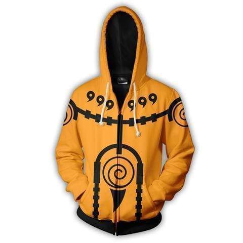 OtakuForm-OP Cosplay Jacket Zip Up Hoodie / XS Naruto Nine Tails Charka Mode Zip Up Hoodie Jacket