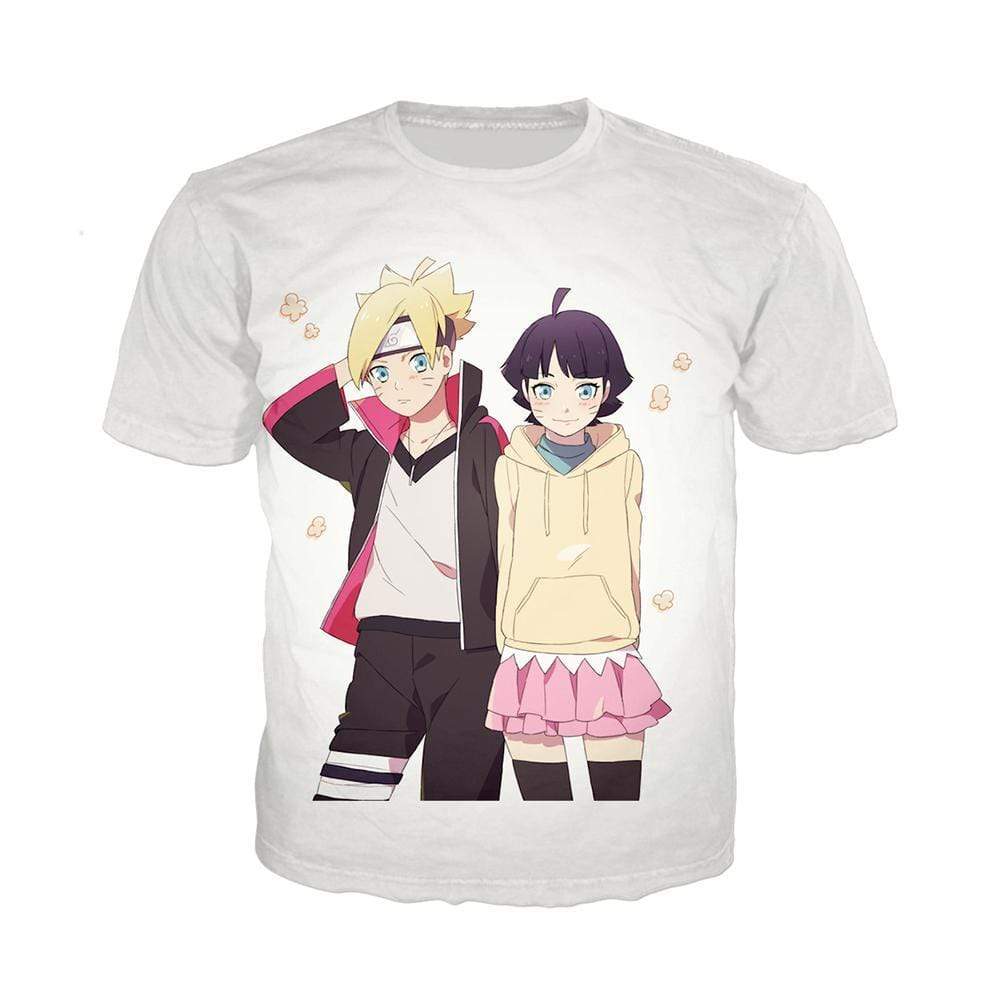 Anime Merchandise T-Shirt M Naruto Shirt  - Boruto and Himawari T-Shirt