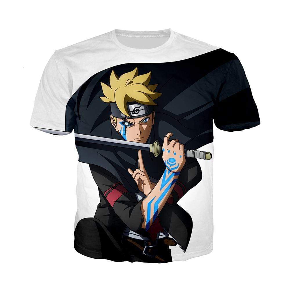 Anime Merchandise T-Shirt M Naruto Shirt  - Boruto Defending T-Shirt