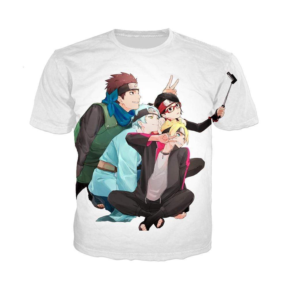 Anime Merchandise T-Shirt M Naruto Shirt  - Boruto, Sarada, Mitsuki and Konohamaru T-Shirt