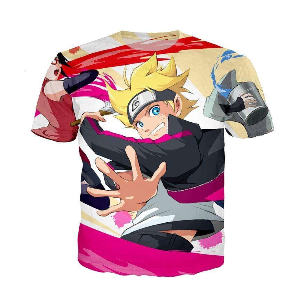 Anime Merchandise T-Shirt M Naruto Shirt  - Boruto Slashing a Paint Brush T-Shirt