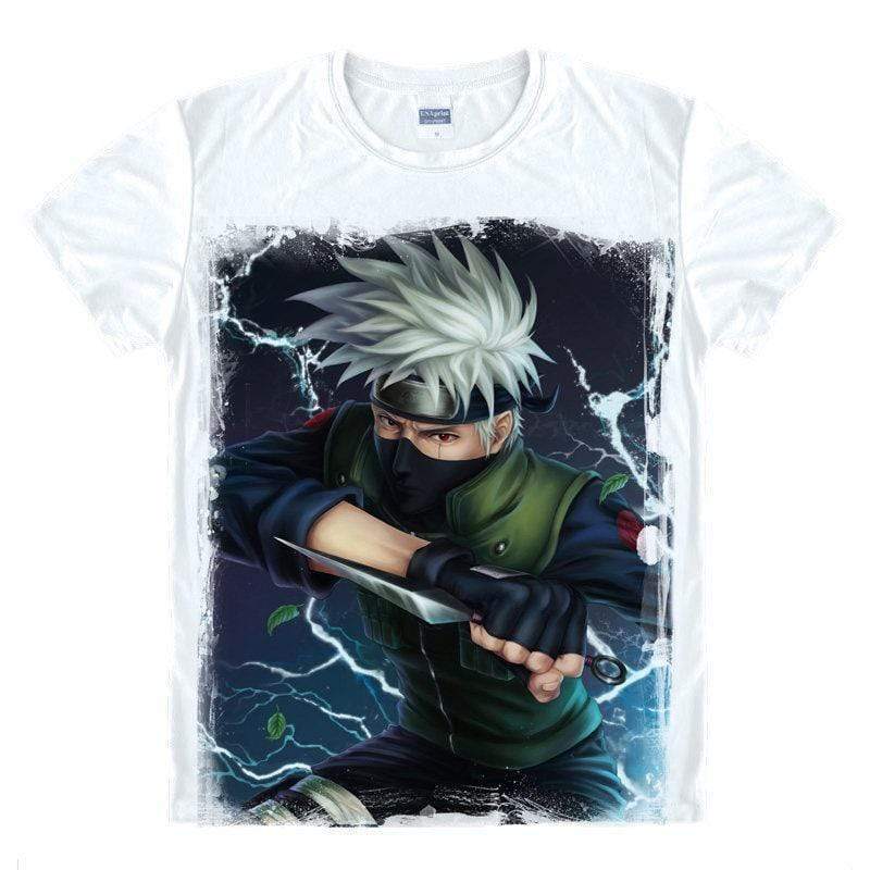 Anime Merchandise T-Shirt M Naruto Shirt  - Kakashi with Kunai T-Shirt