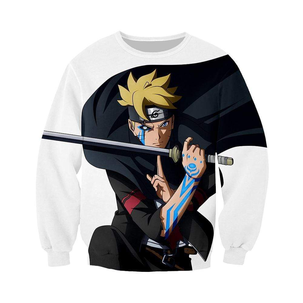 Anime Merchandise Sweatshirt M Naruto Sweatshirt  - Boruto Defending Sweatshirt