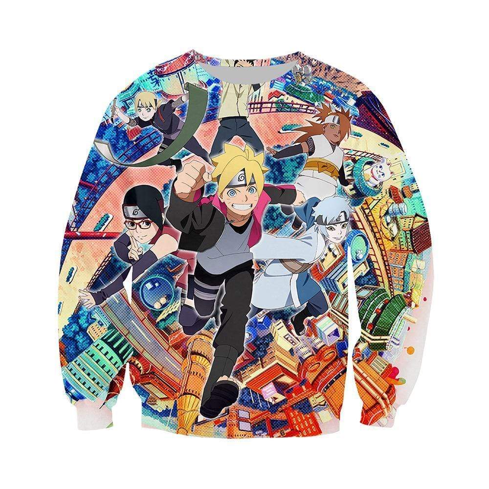 Anime Merchandise Sweatshirt M Naruto Sweatshirt  - Boruto Running Sweatshirt