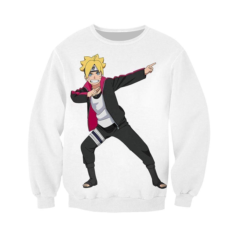 Anime Merchandise Sweatshirt M Naruto Sweatshirt  - Boruto Striking a Pose Sweatshirt