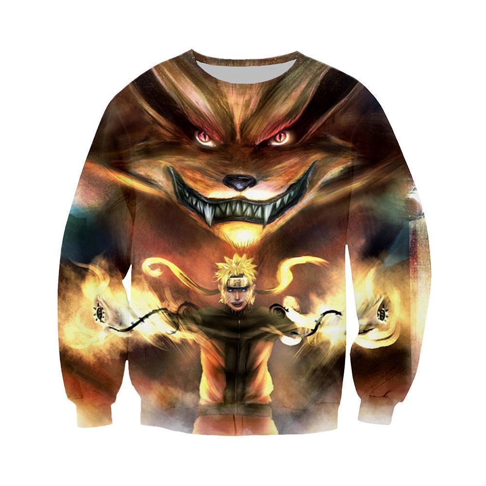 Anime Merchandise Sweatshirt M Naruto Sweatshirt  - Nine-Tails Chakra Sweatshirt
