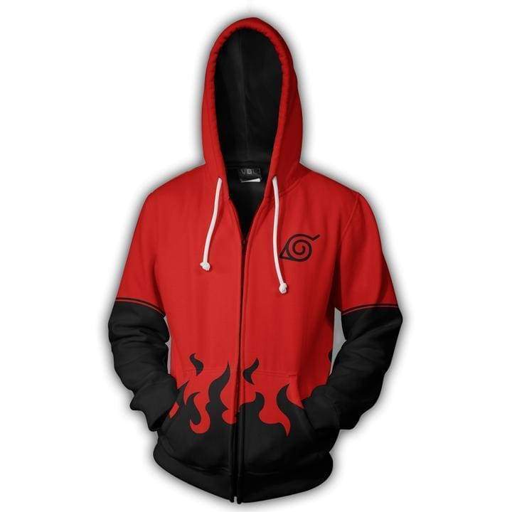 OtakuForm-OP Cosplay Jacket Zip Up Hoodie / XS Naruto Uzumaki Boruto Hokage Red Zip Up Hoodie Jacket