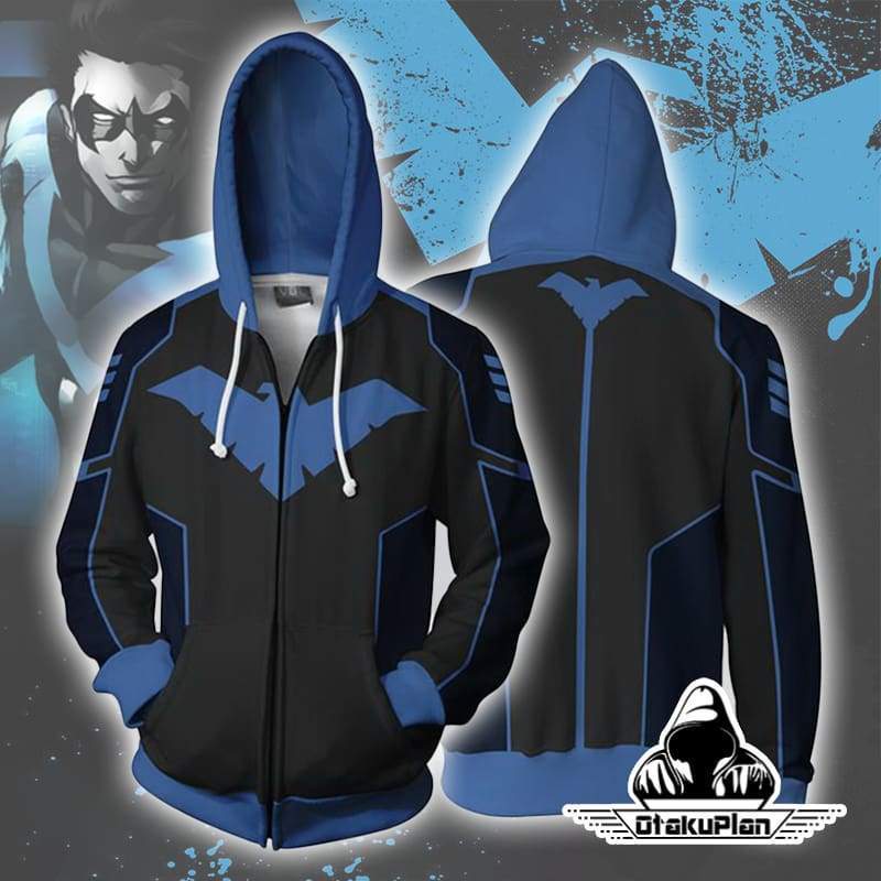 OtakuForm-OP Cosplay Jacket Zip Up Hoodie / US XS (Asian S) Nightwing Blue Zip Up Hoodie Jacket