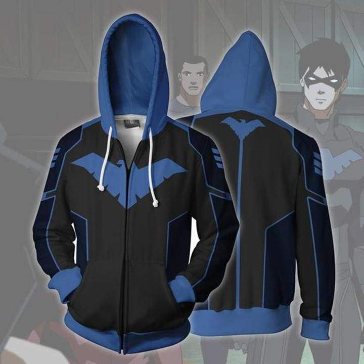 OtakuForm-OP Cosplay Jacket Zip Up Hoodie / US XS (Asian S) Nightwing Hoodie - Blue Jacket