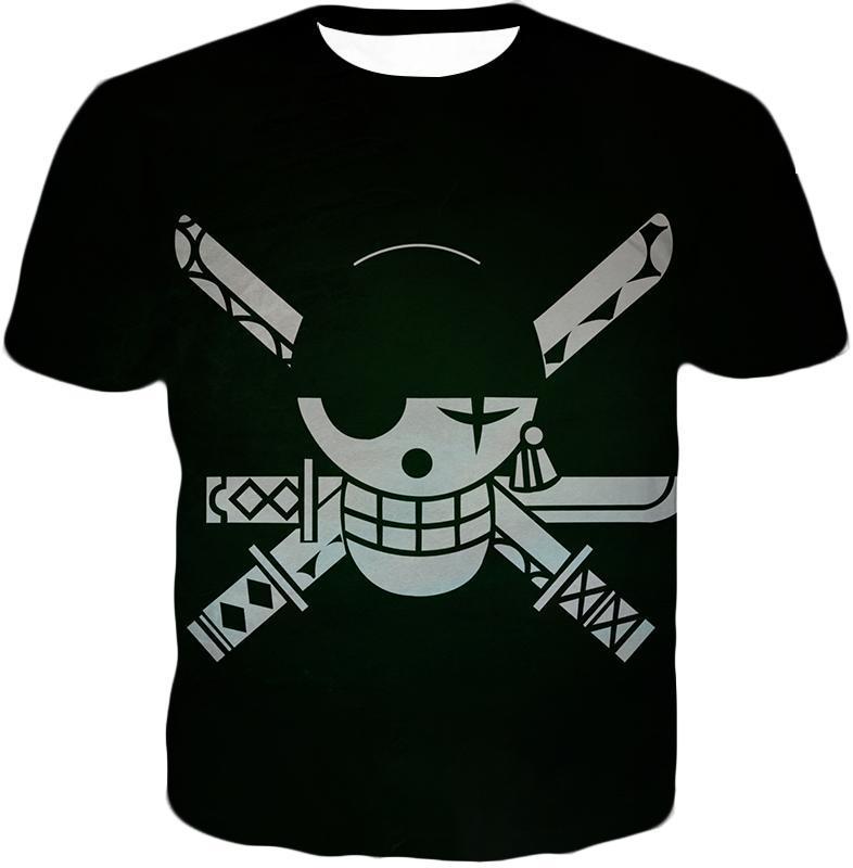 OtakuPlan Hoodie T-Shirt / XXS One Piece Hoodie - One Piece Swordsman Roronoa Zoro Logo Black Hoodie
