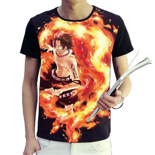Anime Merchandise T-Shirt M One Piece Shirt - Ace Fighting T-Shirt