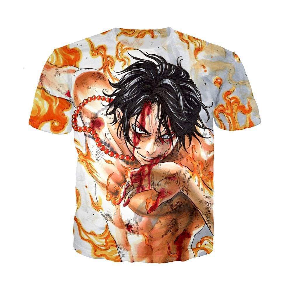 Anime Merchandise T-Shirt S One Piece Shirt - Ace in Flames T-Shirt