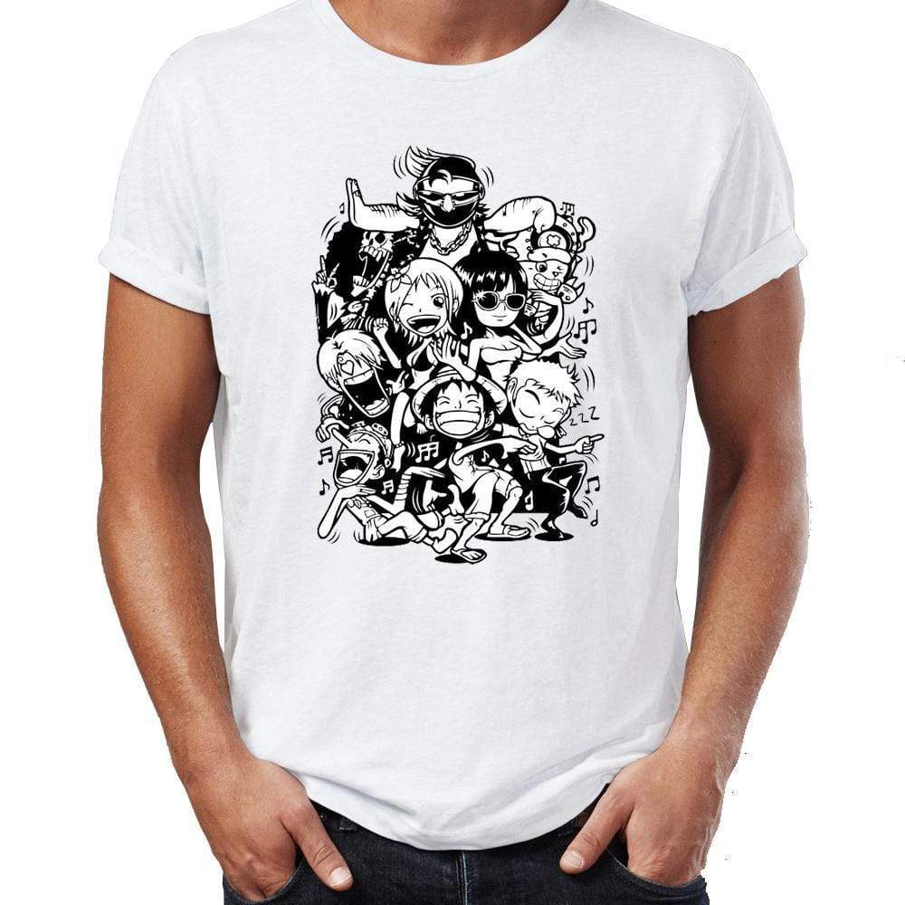 Anime Merchandise T-Shirt M One Piece Shirt - Chibi Dance T-Shirt